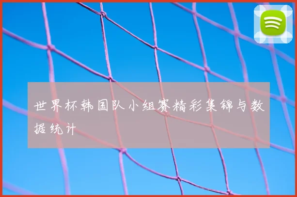 世界杯韩国队小组赛精彩集锦与数据统计